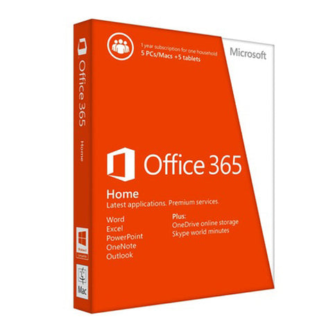 Microsoft Office 365 Home 5 PCs or Macs, 5 tablets plus 5 phones 1 Year License
