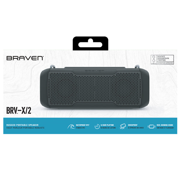 Braven BRV-X/2 Bluetooth Speaker 20W & IPX7 Waterproof-Black