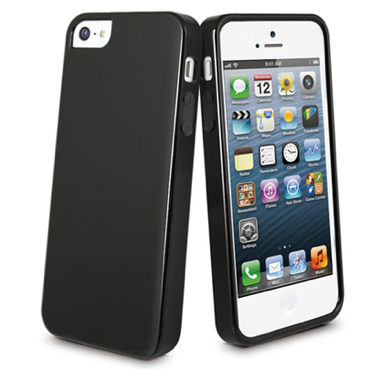 Muvit black miniGel case for iPhone 5/5s with Screen Protector - :) Phoneinc