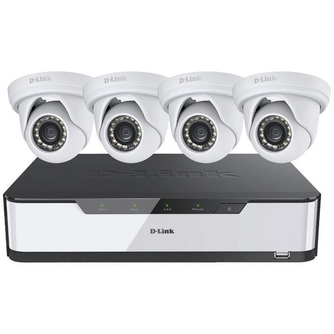 D-link 16-Channel PoE Surveillance Camera Kit with NVR & 4 x FHD dome IP Cameras