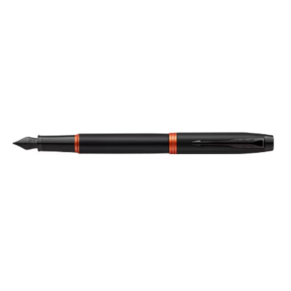 Parker IM Vibrant Rings Fountain Pen Black and Flame Orange