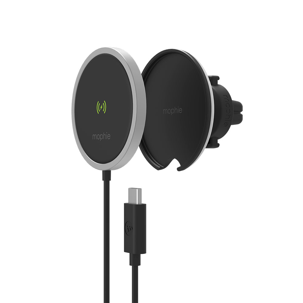 Black Mophie Snap+ Wireless Vent Mount 15W MagSafe Compatible-Black