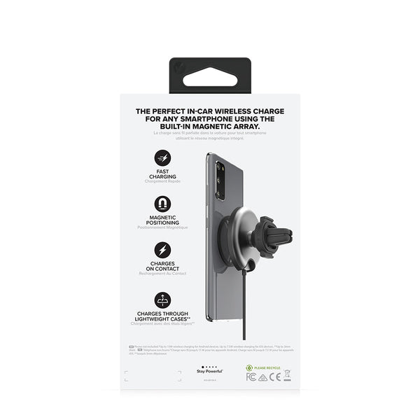 Black Mophie Snap+ Wireless Vent Mount 15W MagSafe Compatible-Black