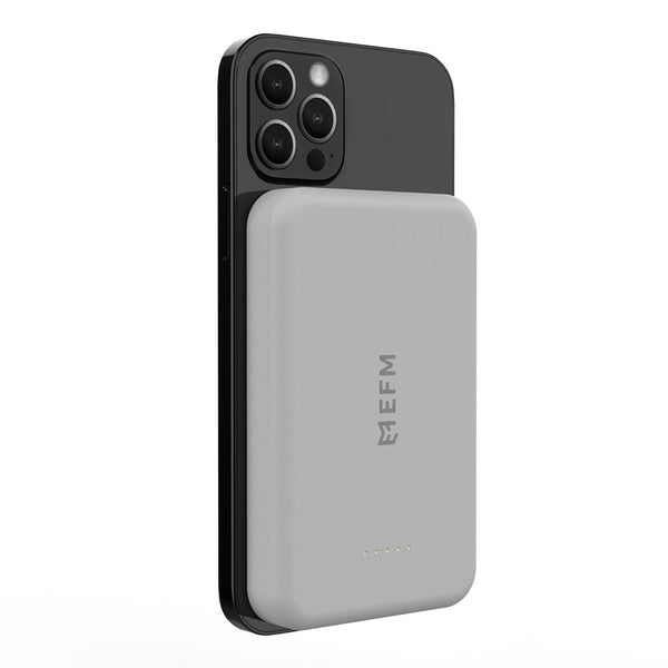 EFM FLUX 5000mAh Wireless Power Bank With Magnetic Alignment-Silver
