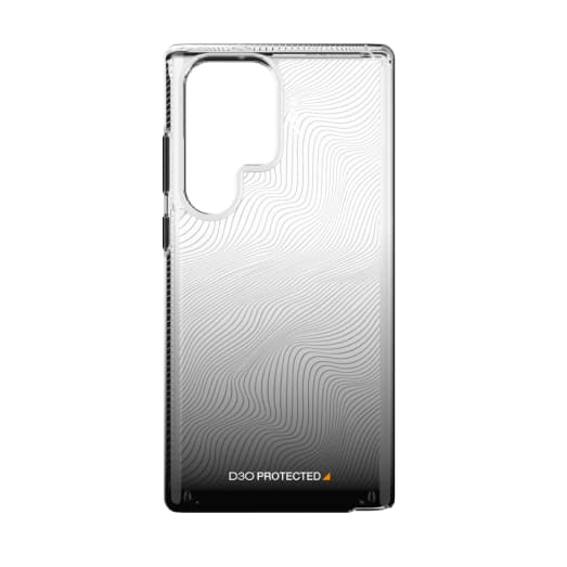 EFM Aspen Case Armour with D3O Crystalex - For Samsung Galaxy S23 Ultra - Black Gradient - Black Transparent