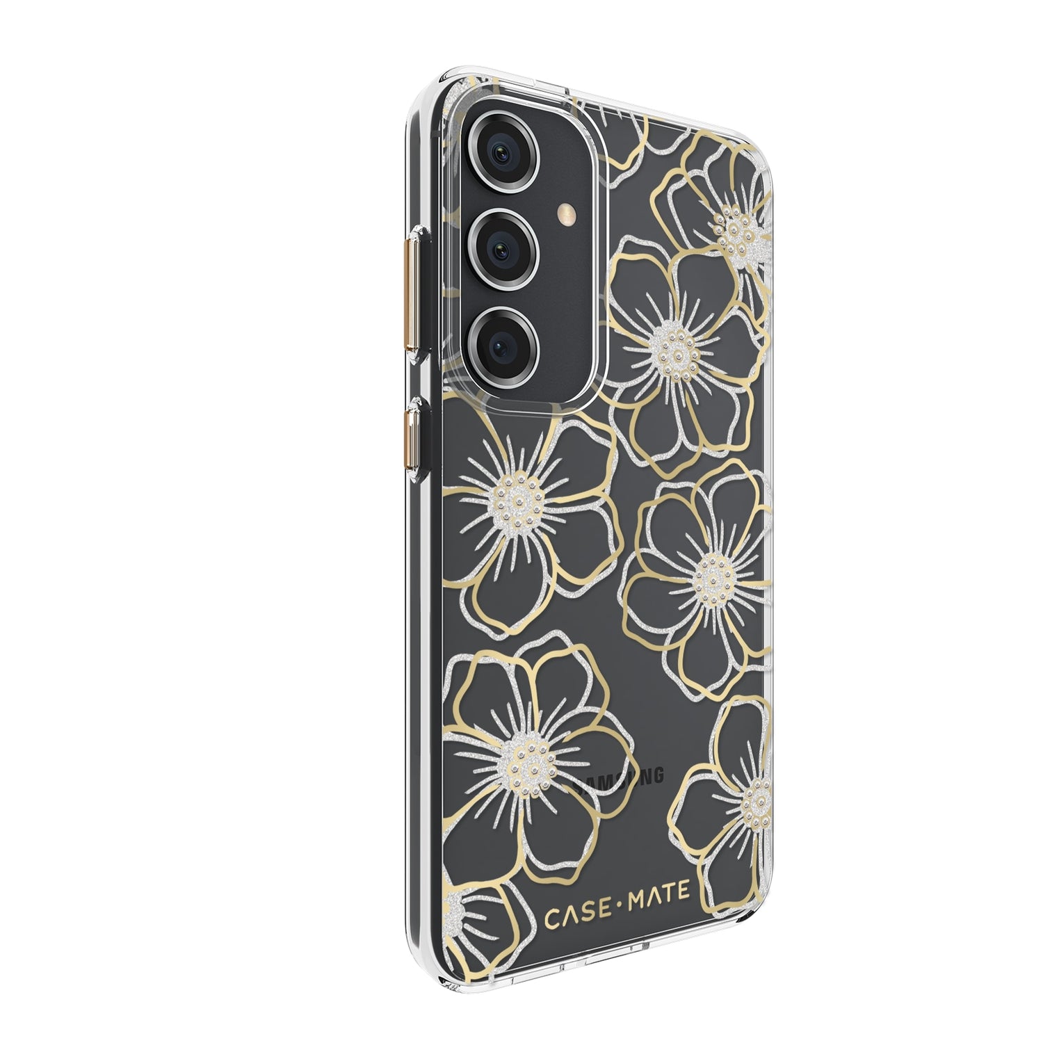 Case-Mate Floral Gems Case - For Samsung Galaxy S24+ - Gold