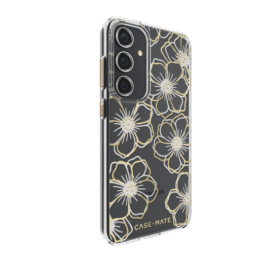 Case-Mate Floral Gems Case - For Samsung Galaxy S24+ - Gold