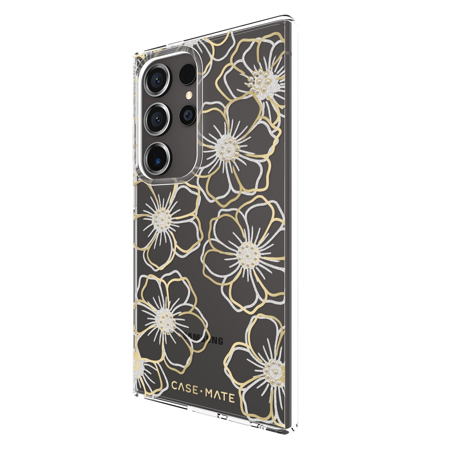 Case-Mate Floral Gems Case - For Samsung Galaxy S24 Ultra - Gold
