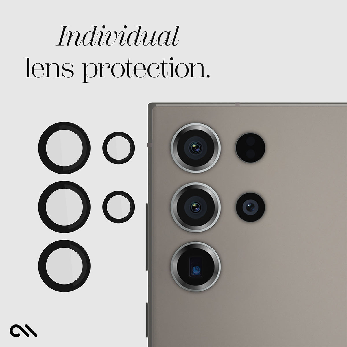 Case-Mate Aluminum Ring Lens Protector - For Samsung Galaxy S24 Ultra - Black