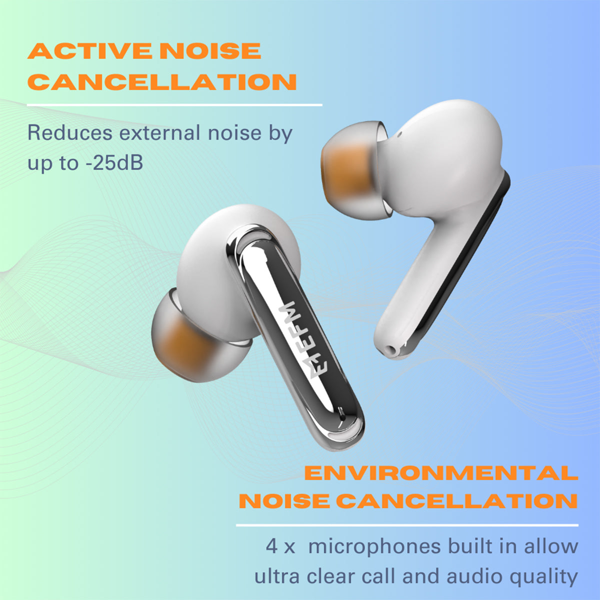 EFM New Orleans TWS Earbuds - With Active Noise Cancelling - White