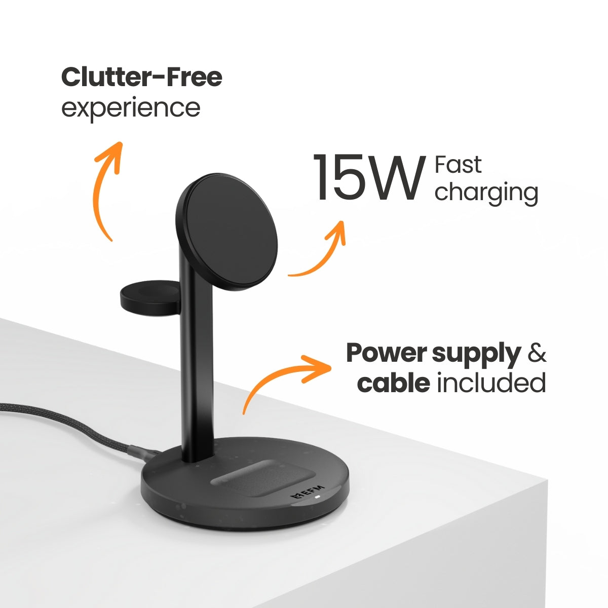 EFM FLUX 3-in-1 Wireless Charger - With 20W Wall Charger