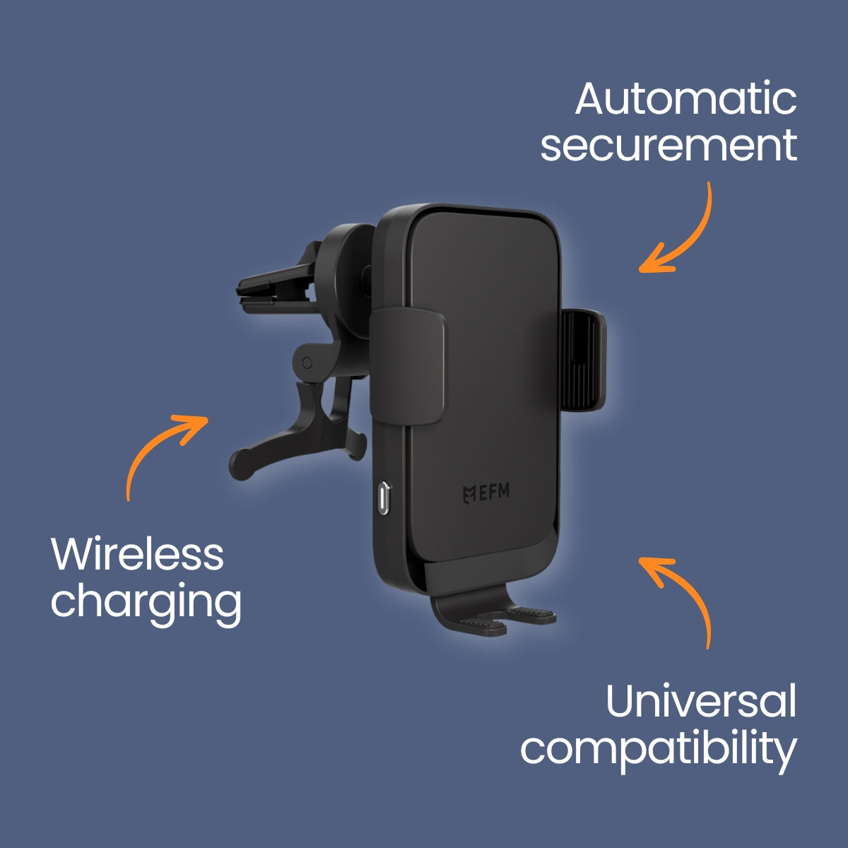 EFM Dual-Coil Wireless Car Charger - With 20W Car Charger