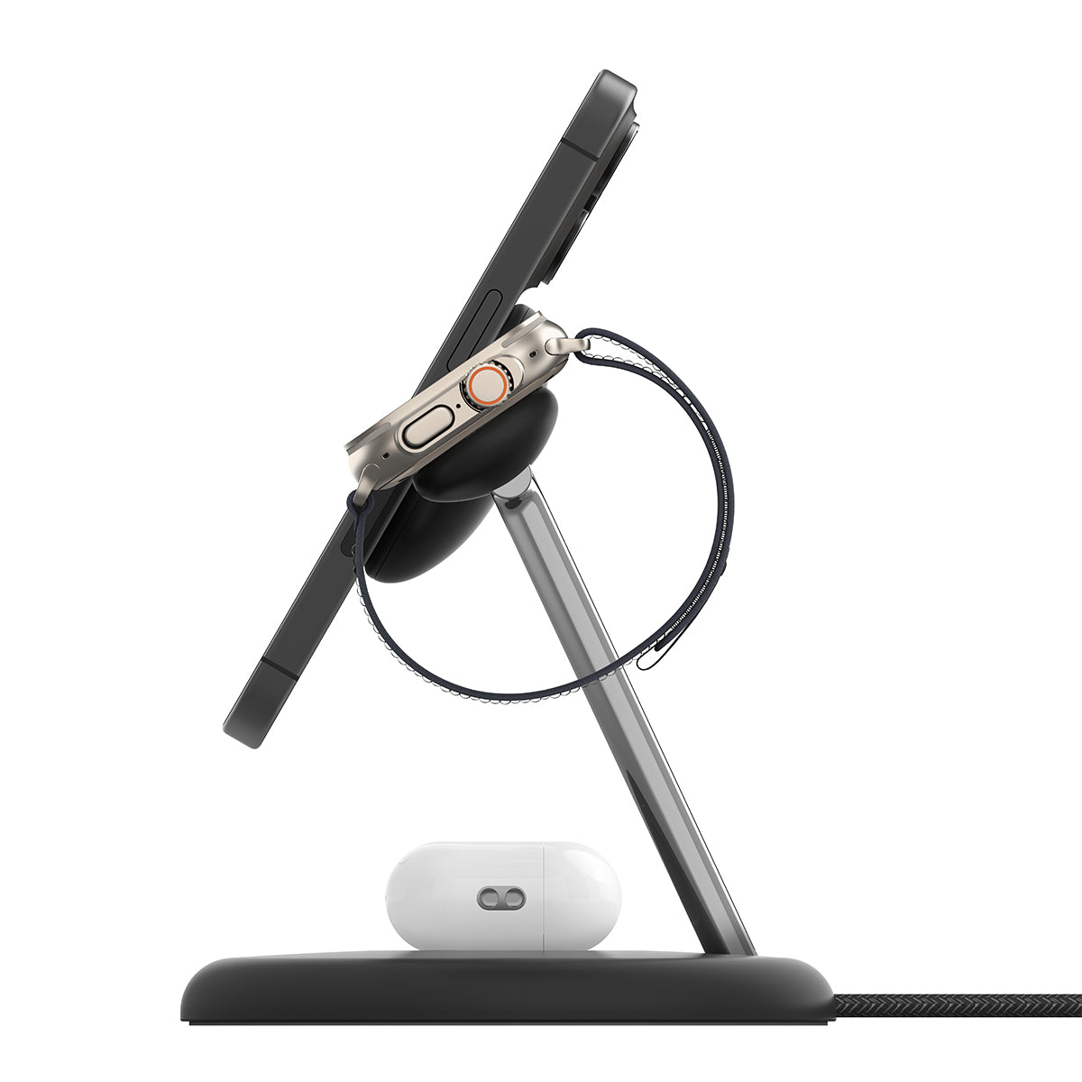 Belkin BoostCharge Pro 3-in-1 - Magnetic Wireless Charging Stand with Qi2 15W - Black