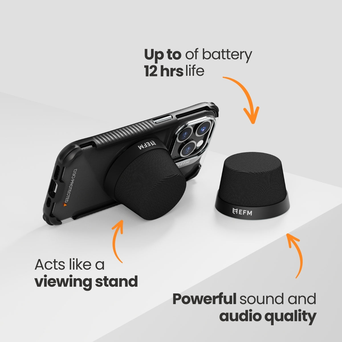 EFM Cloudbreak Mag Bluetooth Speaker - With MagSafe Compatibility - Black