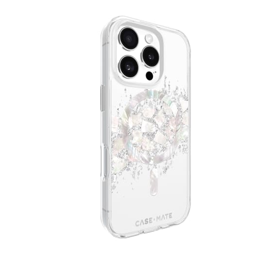 Case-Mate Karat MagSafe Case - For iPhone 16 Pro - Touch of Pearl - Silver / Clear
