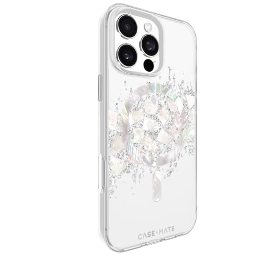 Case-Mate Karat MagSafe Case - For iPhone 16 Pro Max - Touch of Pearl - Silver / Clear