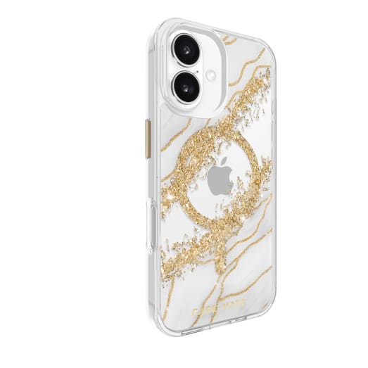 Case-Mate Karat MagSafe Case - For iPhone 16 - Granite - White / Gunmetal Grey