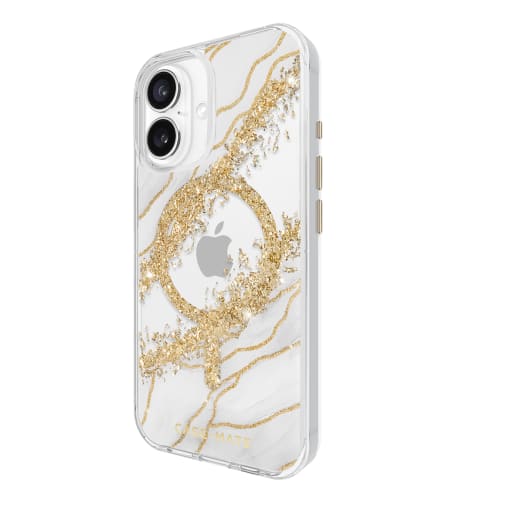 Case-Mate Karat MagSafe Case - For iPhone 16 - Granite - White / Gunmetal Grey