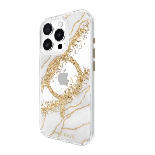 Case-Mate Karat MagSafe Case - For iPhone 16 Pro - Granite - White / Gunmetal Grey