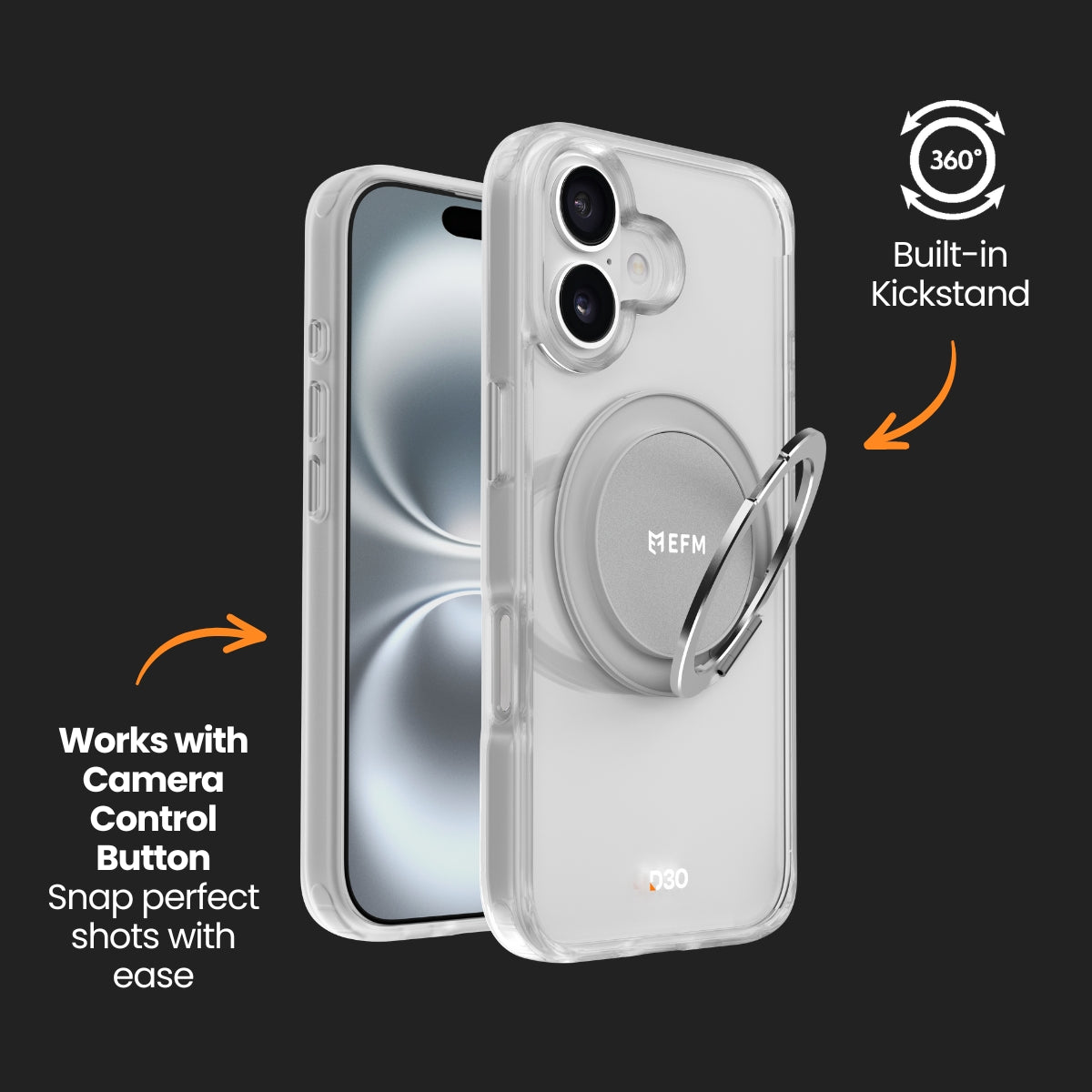 EFM Alta Case with D3O Bio - For iPhone 16 - Clear