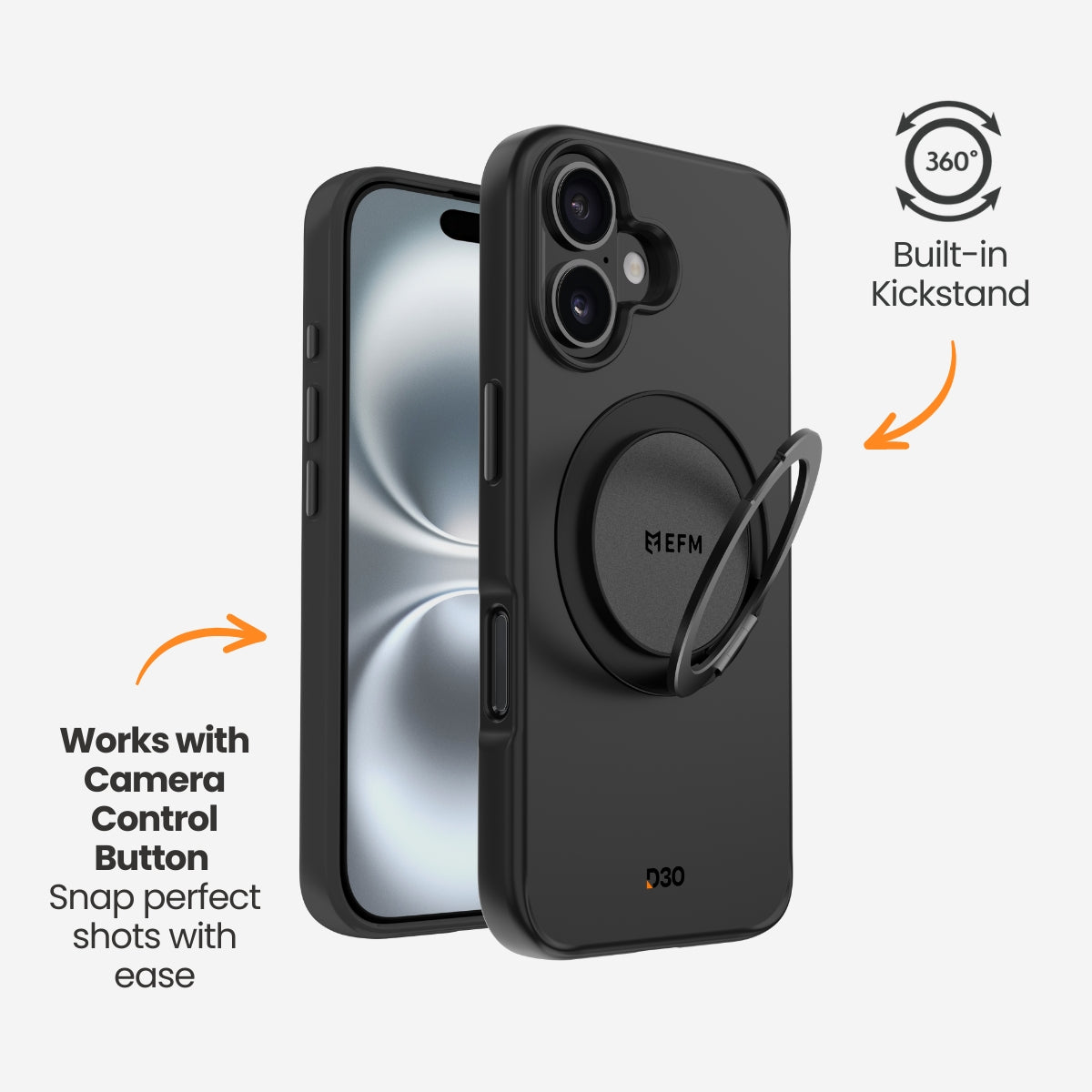 EFM Alta Case with D3O Bio - For iPhone 16 Plus - Black