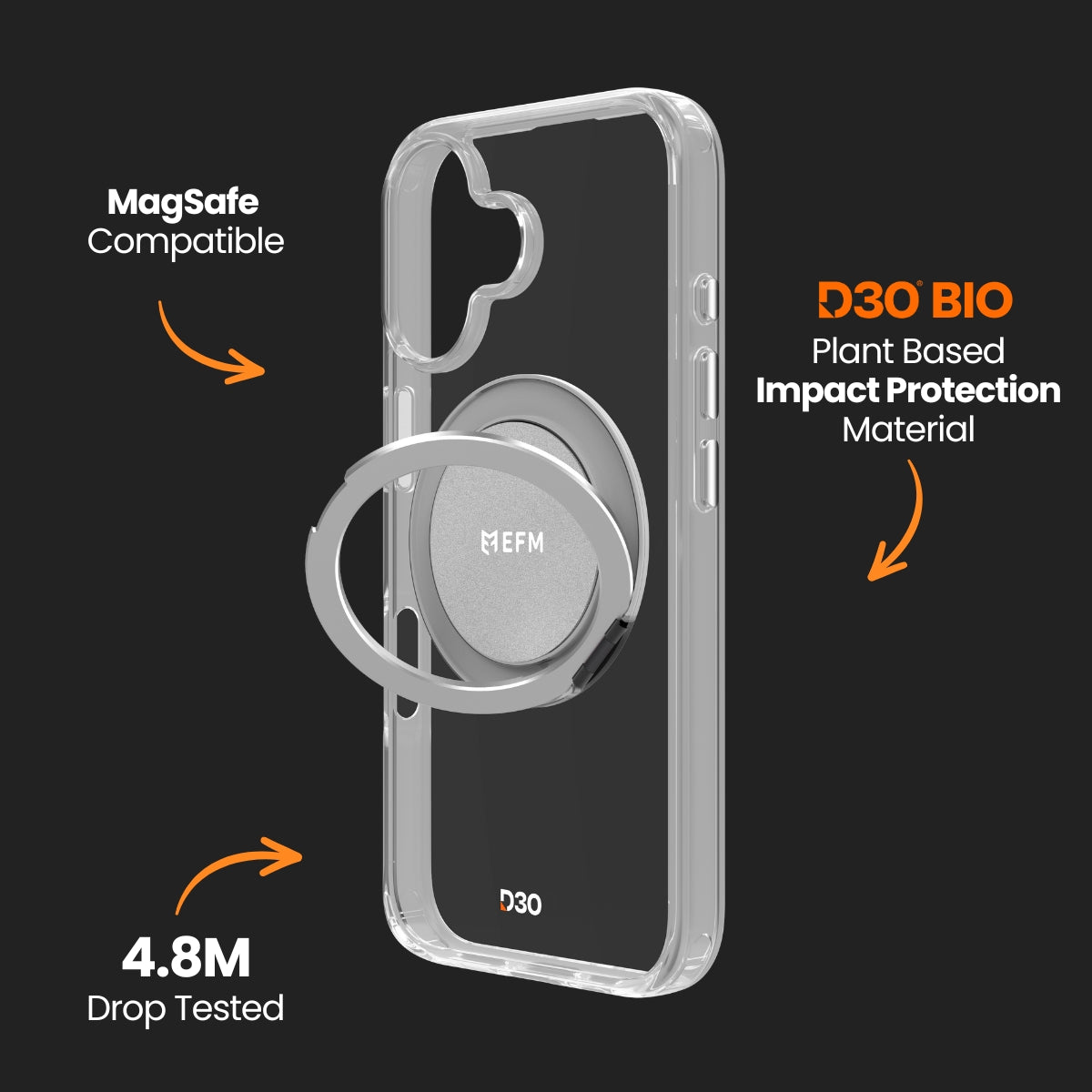 EFM Alta Case with D3O Bio - For iPhone 16 Plus - Clear