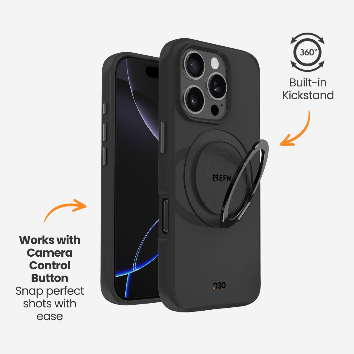 EFM Alta Case with D3O Bio - For iPhone 16 Pro Max - Black