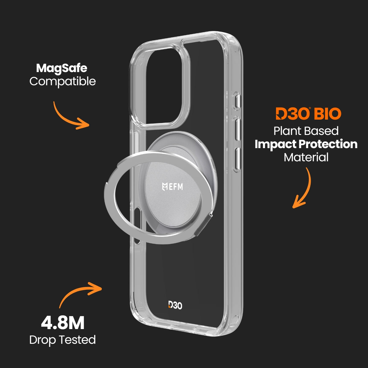 EFM Alta Case with D3O Bio - For iPhone 16 Pro Max - Clear