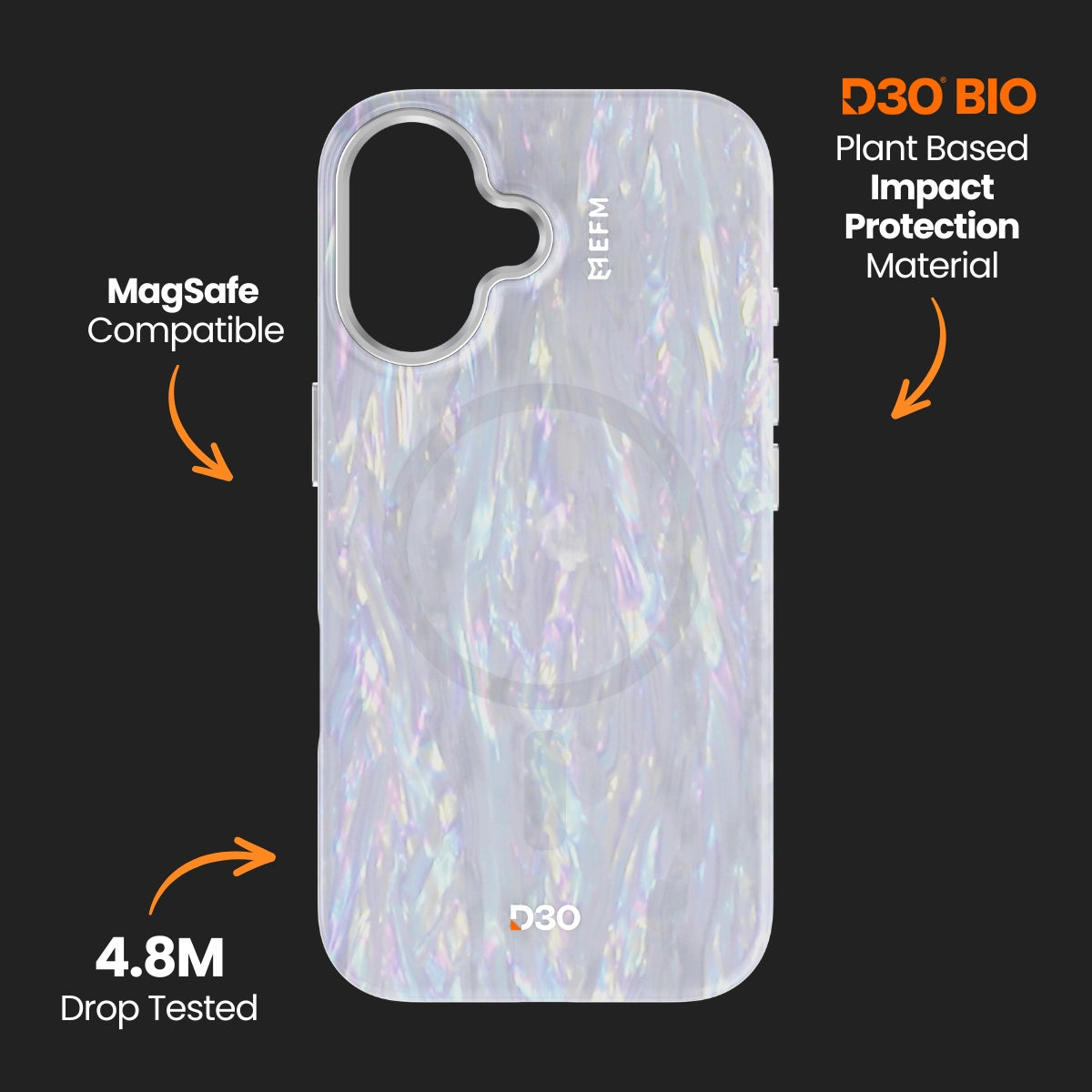 EFM Volta Case with D3O Bio - For iPhone 16 Plus - Pearl