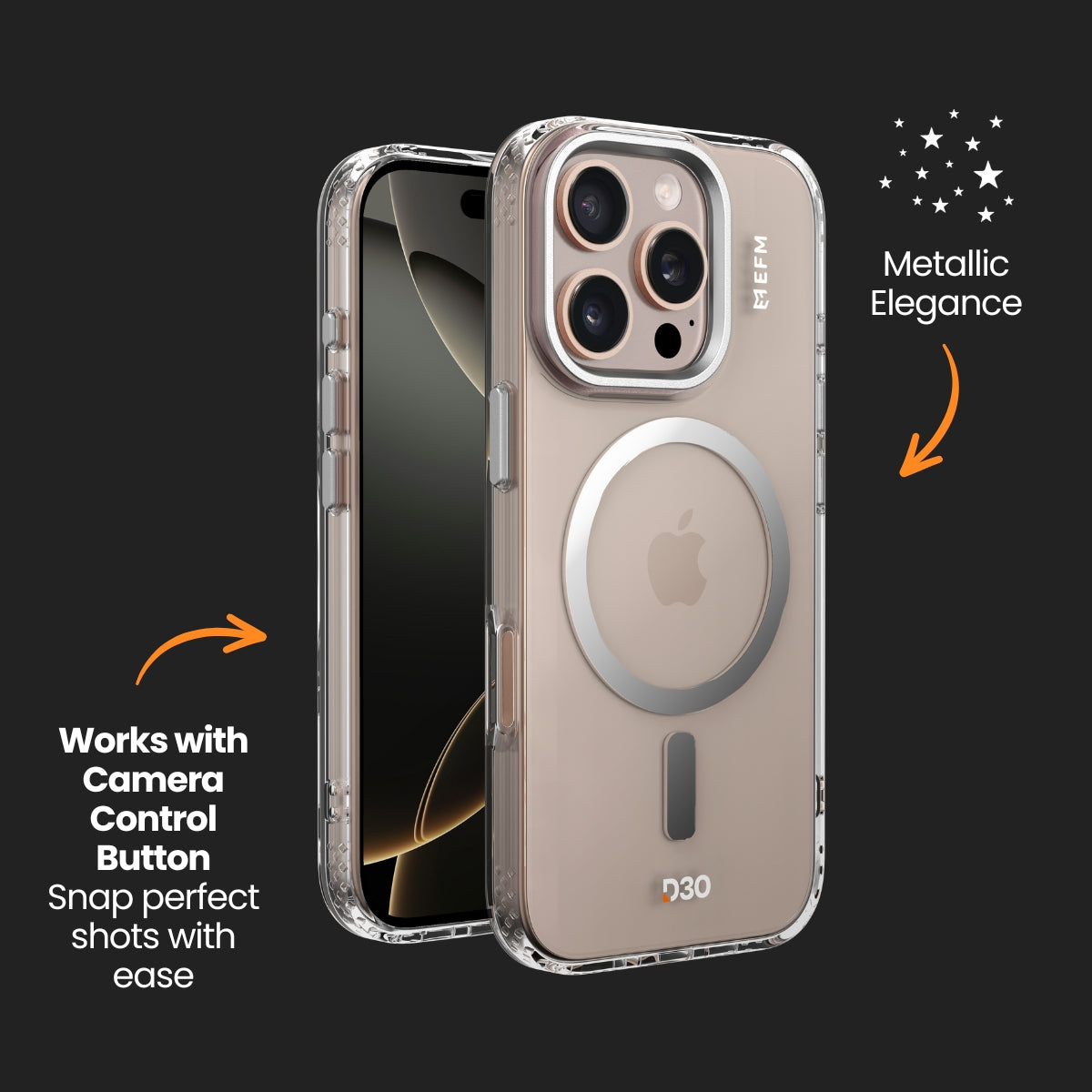 EFM Volta Case with D3O Bio - For iPhone 16 Pro - Clear