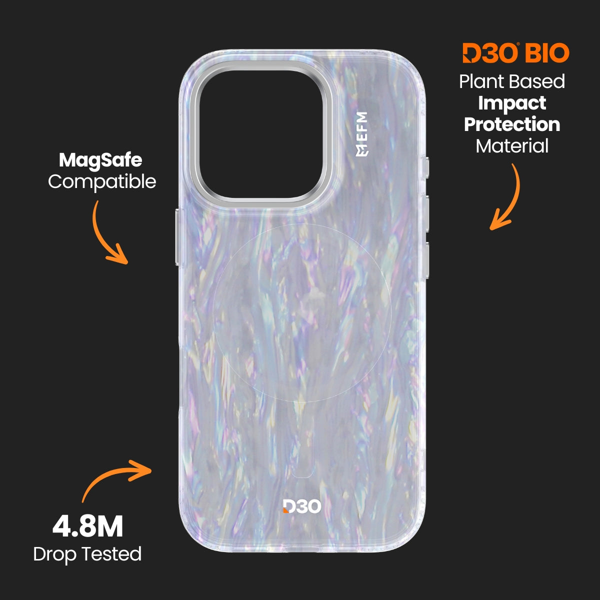 EFM Volta Case with D3O Bio - For iPhone 16 Pro - Pearl