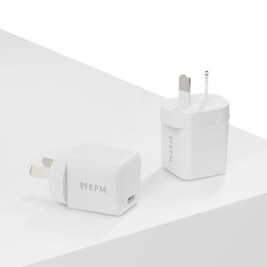 EFM ECO 20W GaN Wall Charger Twin Pack - With Power Delivery and PPS - White