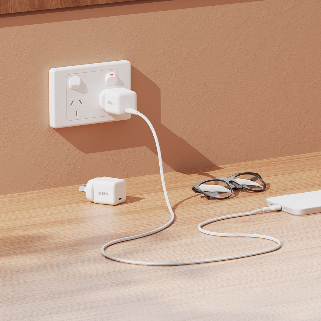 EFM ECO 20W GaN Wall Charger Twin Pack - With Power Delivery and PPS