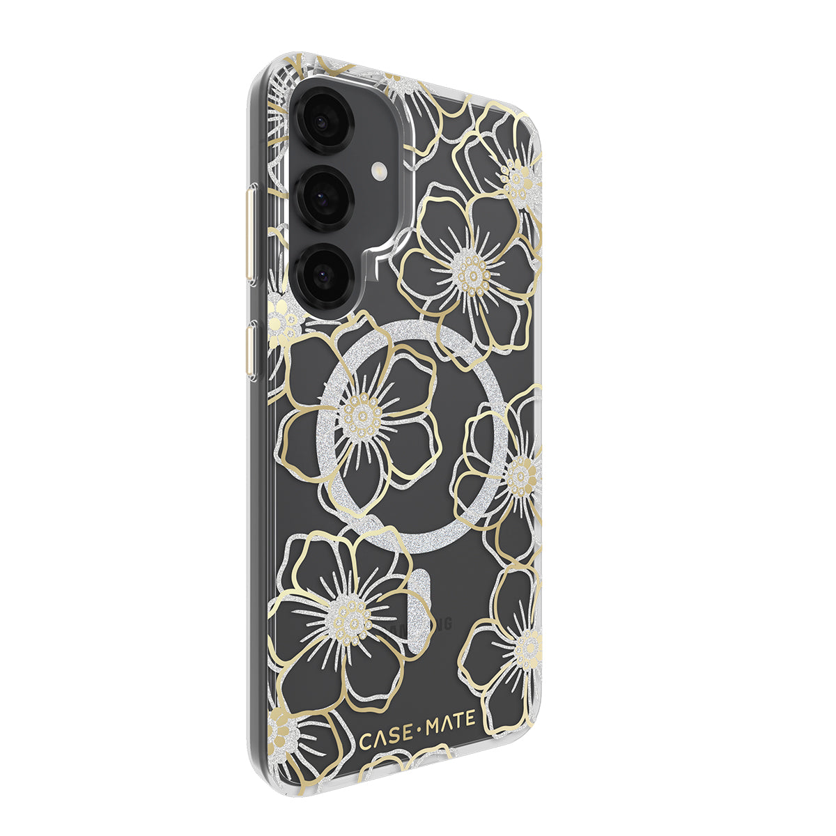 Case-Mate Floral Gems Case  - For Samsung Galaxy S25+ - Gold w/ Magnet