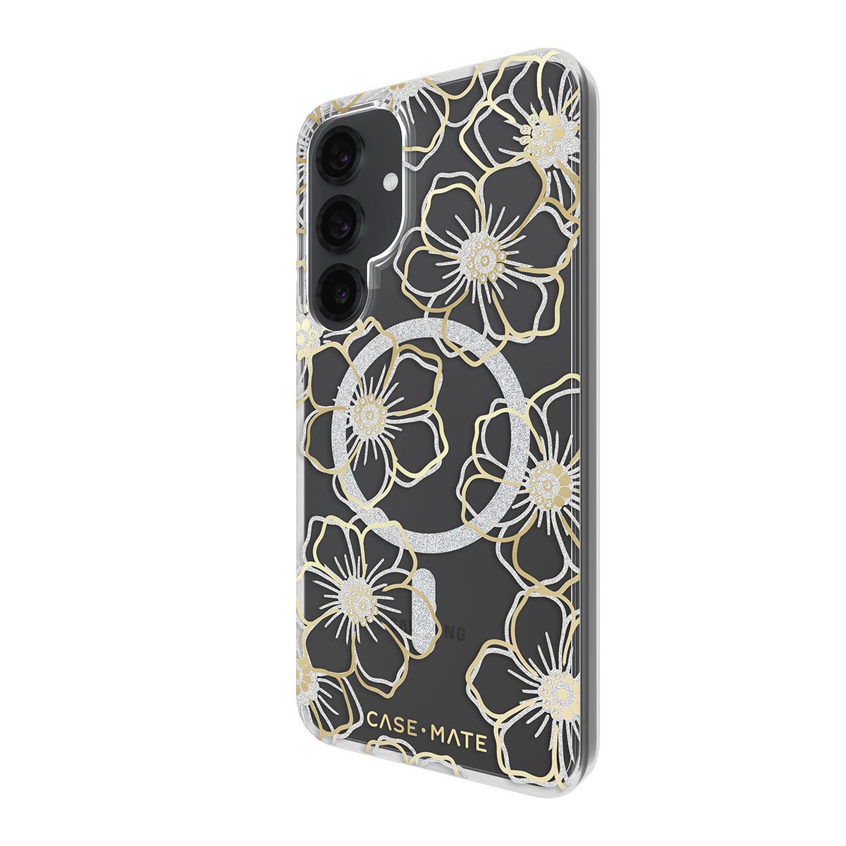 Case-Mate Floral Gems Case  - For Samsung Galaxy S25+ - Gold w/ Magnet