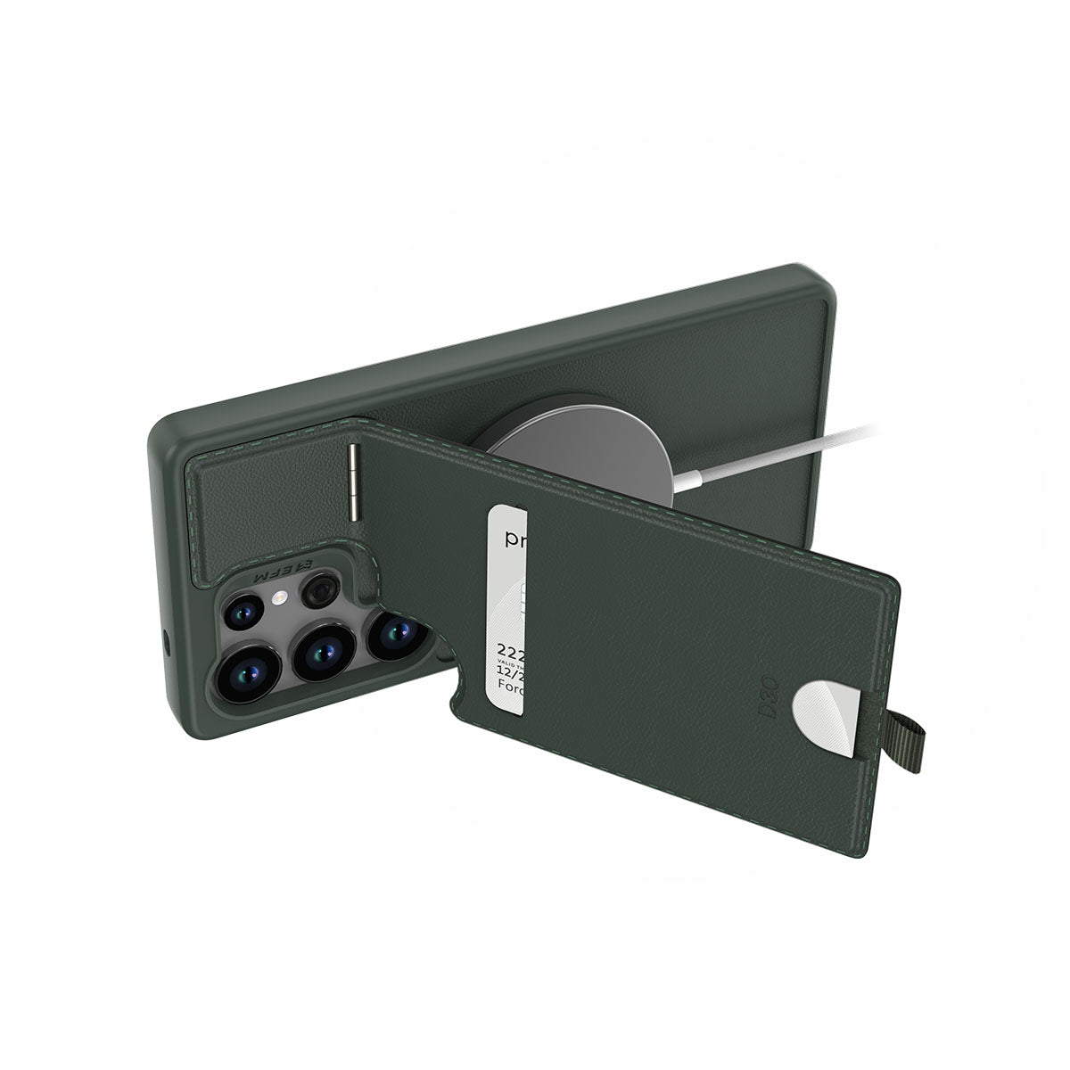 EFM Berlin Wallet Case with D3O BIO - For Samsung Galaxy S25 Ultra - Forest Green