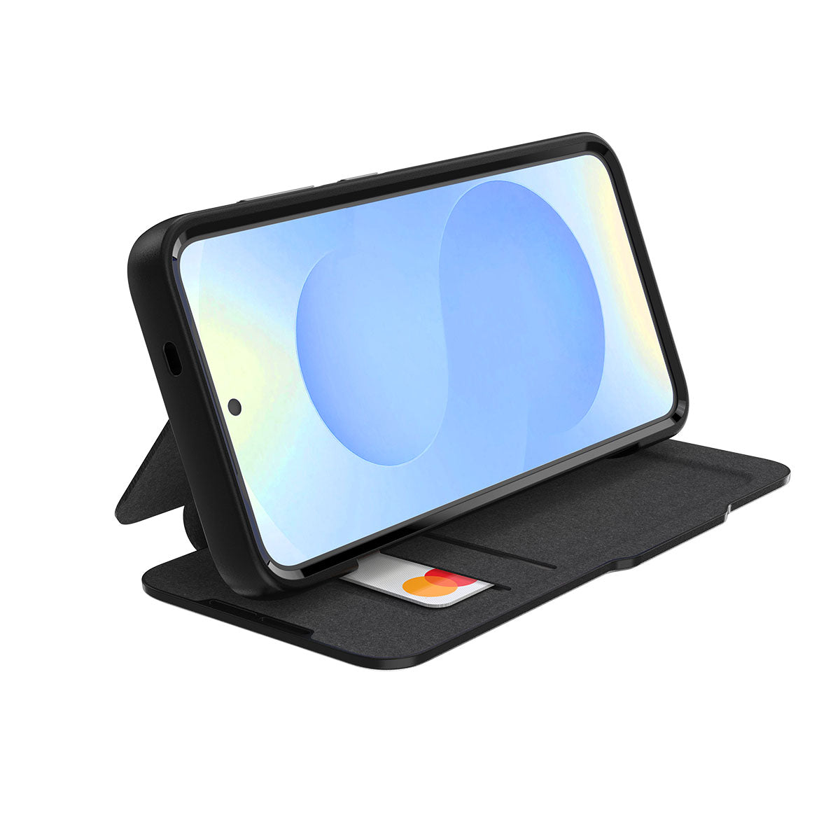 EFM Monaco Vegan Leather Wallet Case with D3O BIO  - For Samsung Galaxy S25 - Black