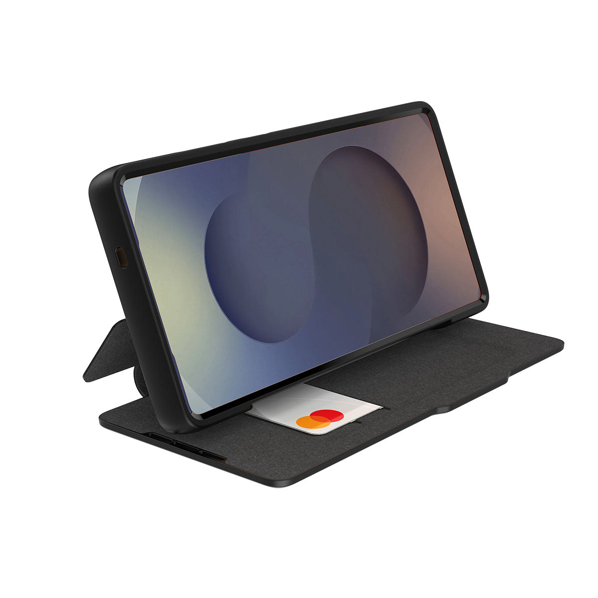 EFM Monaco Vegan Leather Wallet Case with D3O BIO  - For Samsung Galaxy S25 Ultra - Black