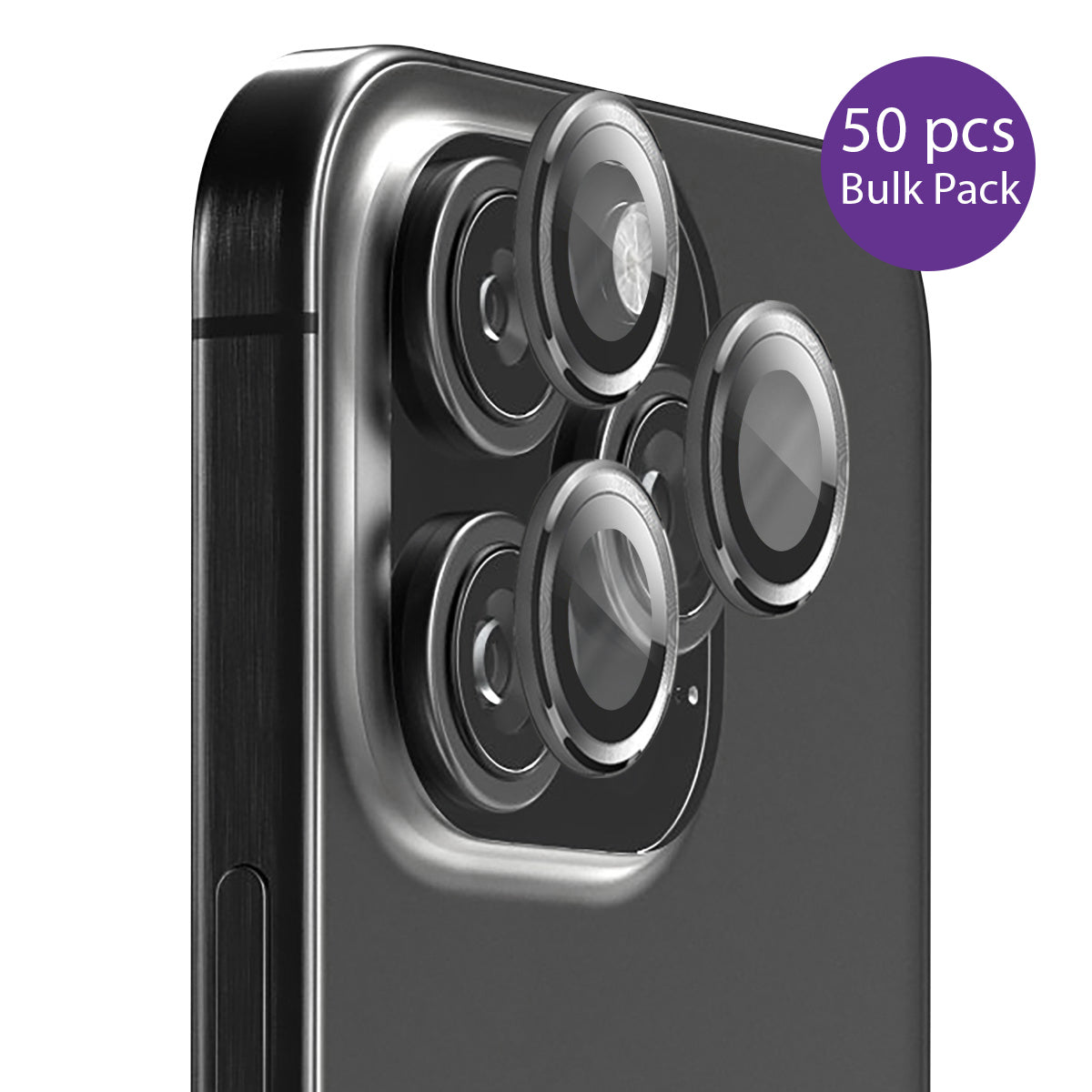 EFM Camera Lens Protector Bulk Pack - For iPhone 16 Pro / 16 Pro Max - Carbon