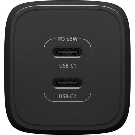 OtterBox 65W Dual Port USB-C Wall Charger - With - 1 x USB-C 45W and 1 x USB-C 20W Port - Black
