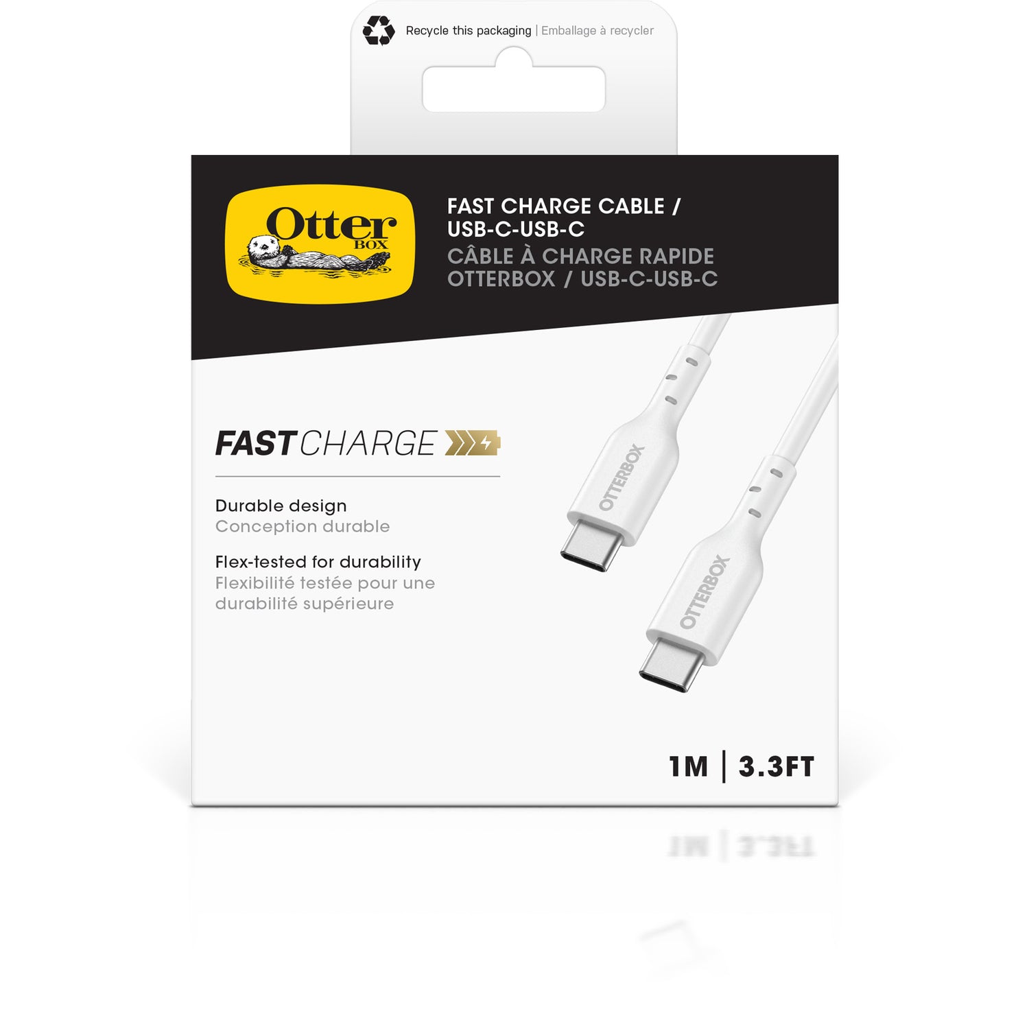 OtterBox Fast Charge Cable - "USB-C to USB-C  1m - White"