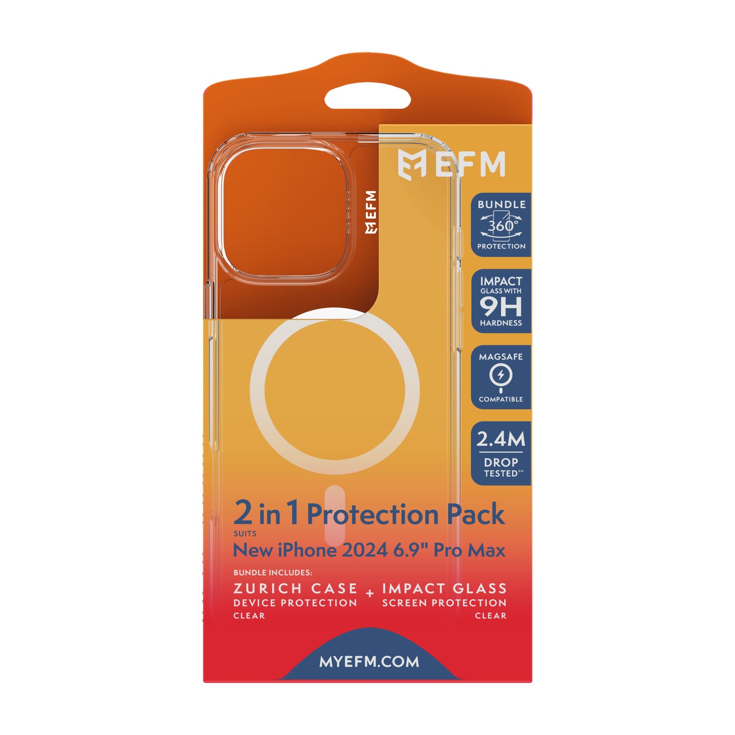 EFM Zurich MagSafe and Impact Screen Protector Bundle - For iPhone 16 Pro Max