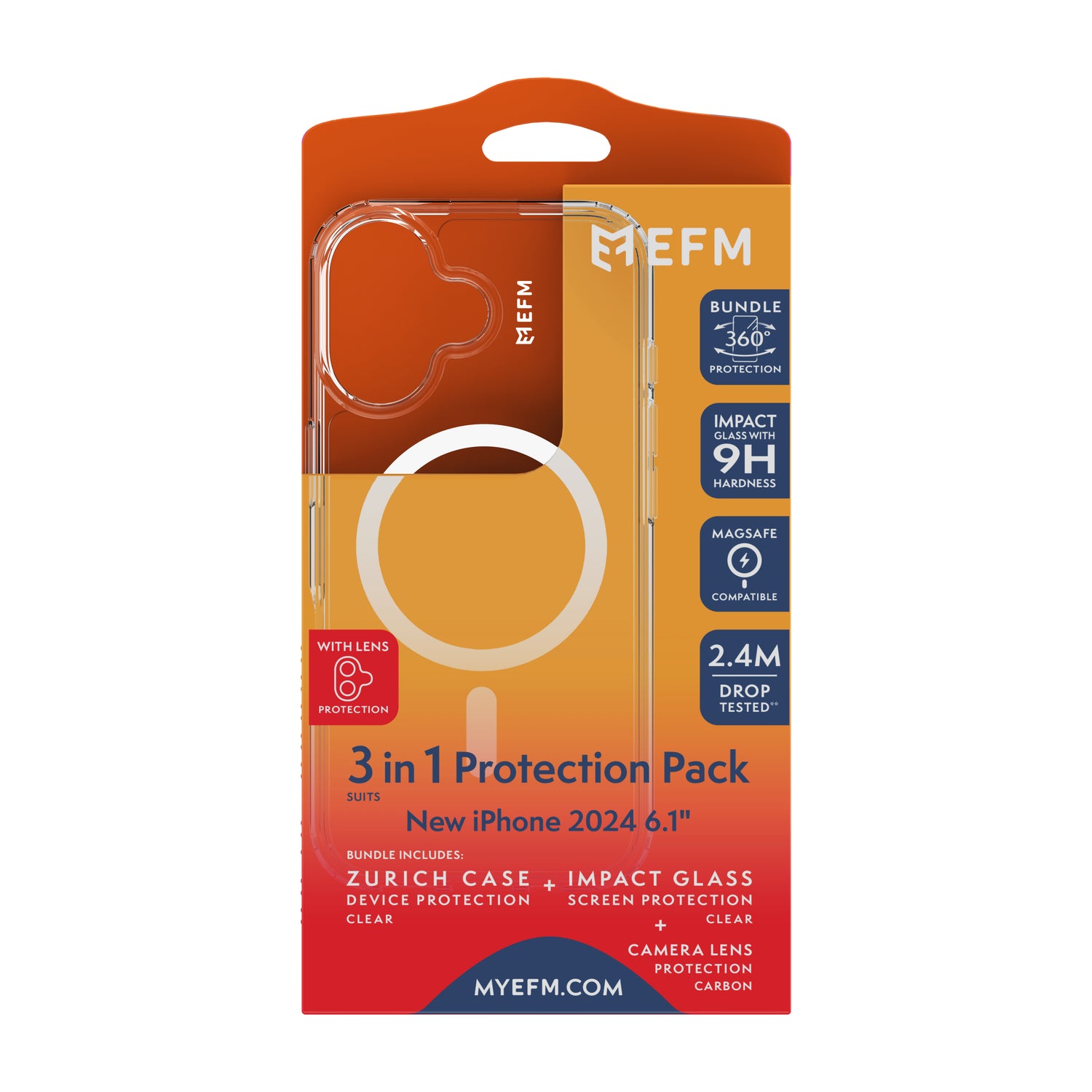 EFM Zurich MagSafe  Impact Screen and Lens Protector Bundle - For iPhone 16