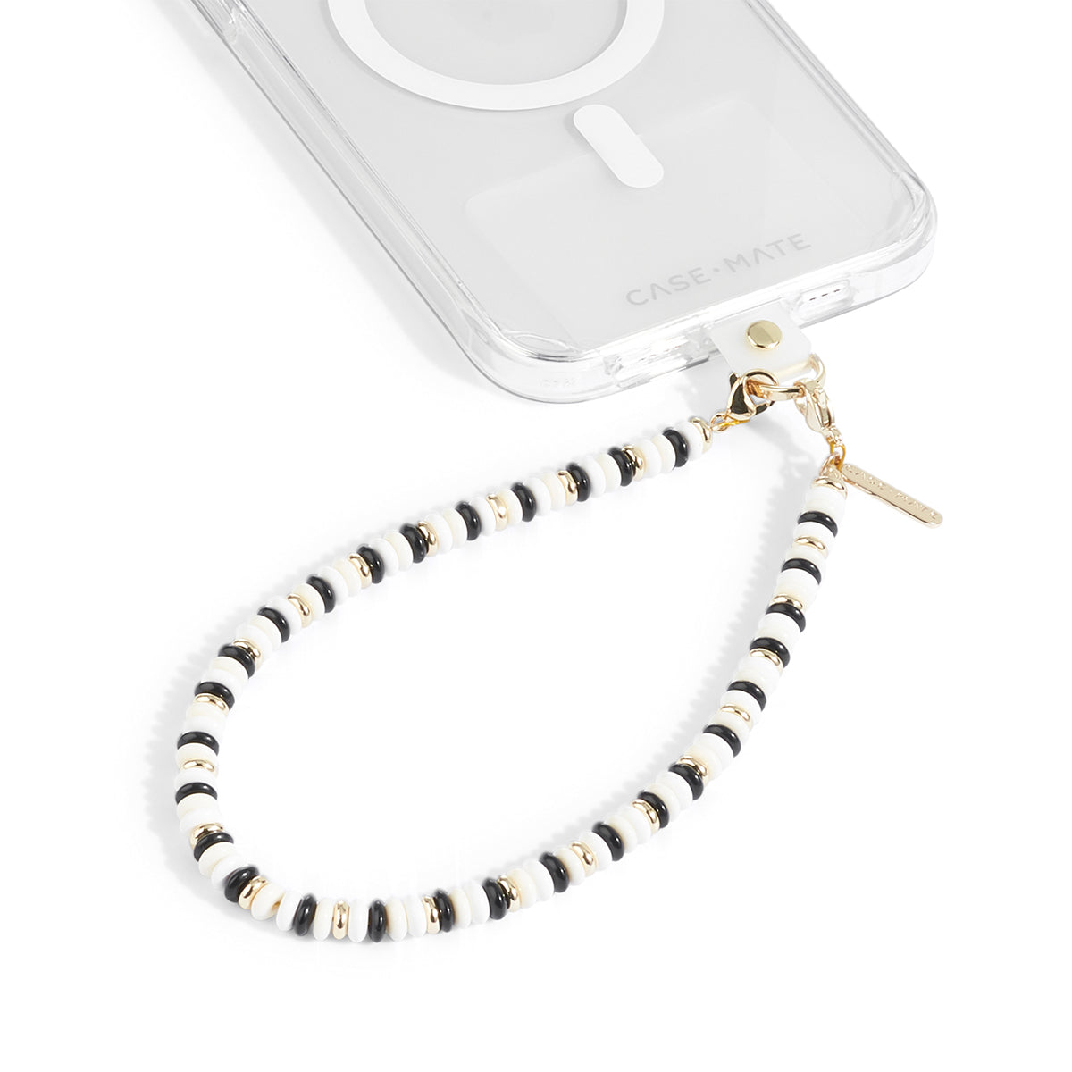 Case-Mate Anchor Card Phone Charm - Beaded Ivory and Onyx