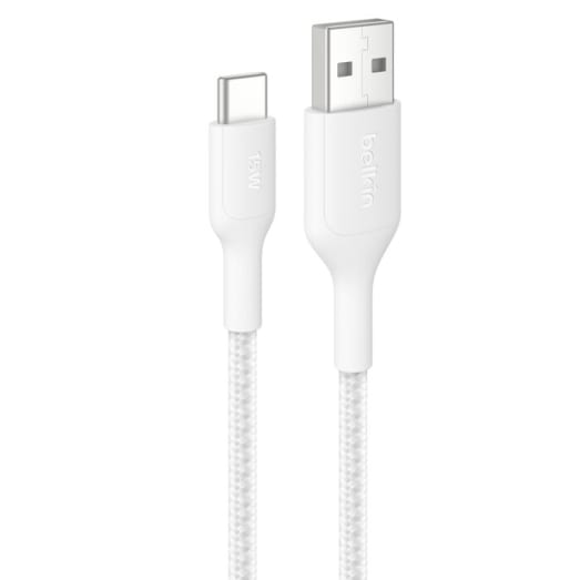 Belkin Boost Charge Pro USB-A to C - Braided Cable - 2m - Universally compatible - White