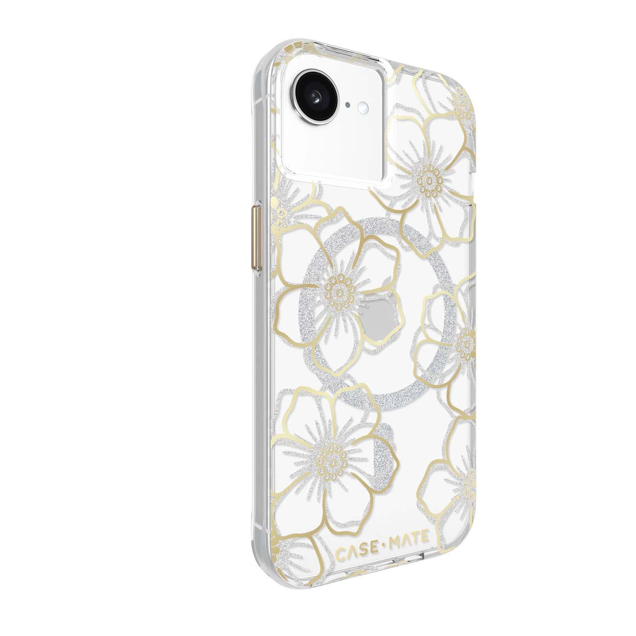 Case-Mate Floral Gems MagSafe Case - Suits iPhone 17e/16e/15/14/13 - Gold
