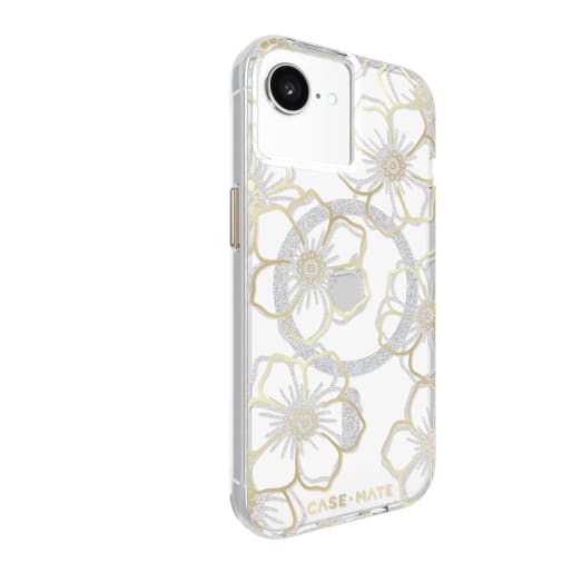 Case-Mate Floral Gems MagSafe Case - Suits iPhone 17e/16e/15/14/13 - Gold