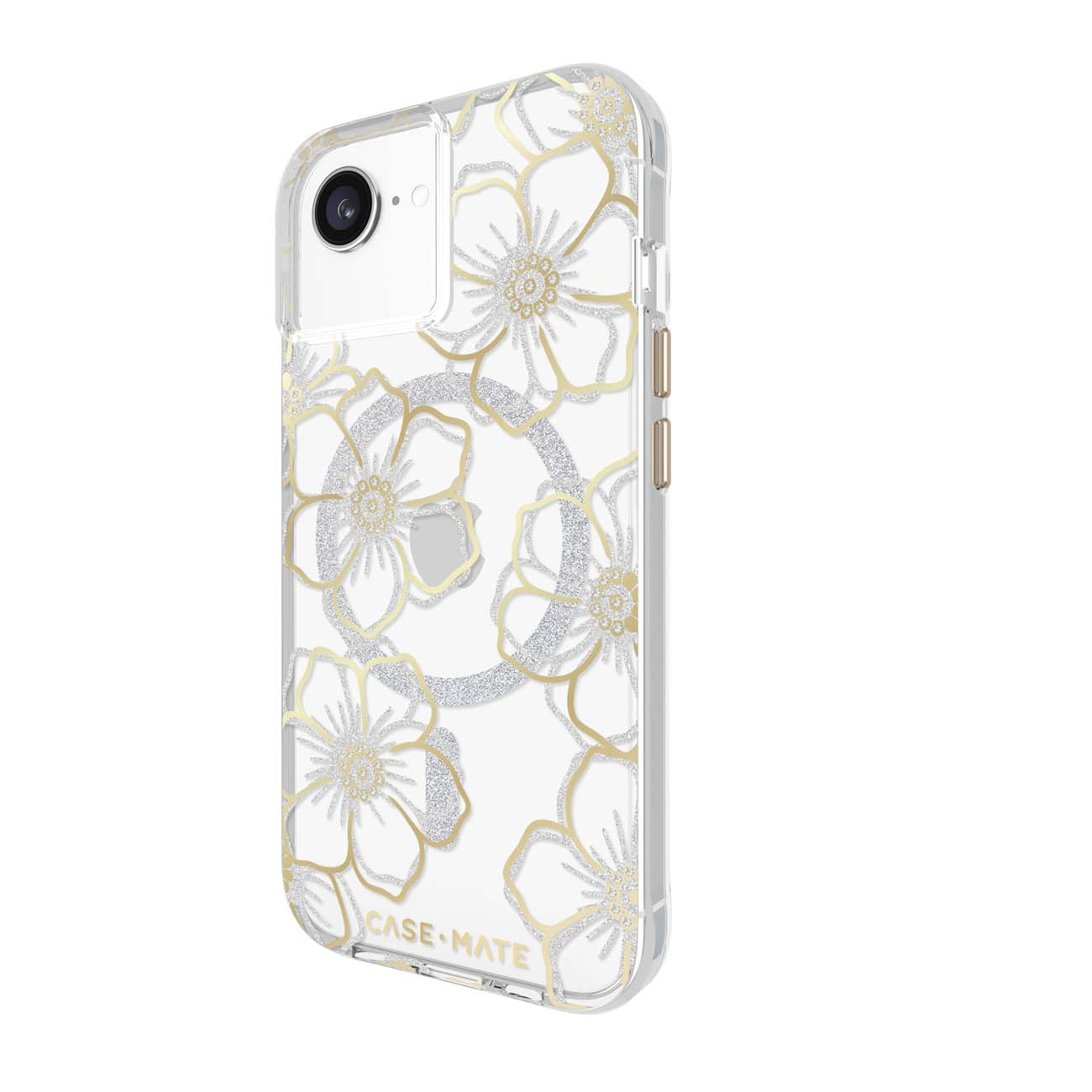 Case-Mate Floral Gems MagSafe Case - Suits iPhone 17e/16e/15/14/13 - Gold