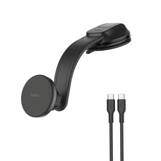 Belkin QI2 Wireless Car Charging Dash Mount - Includes plug & USB-C Cable - Black