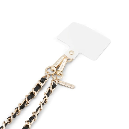Case-Mate Phone Crossbody - Gold Chain and Black Leather - Black / Gold